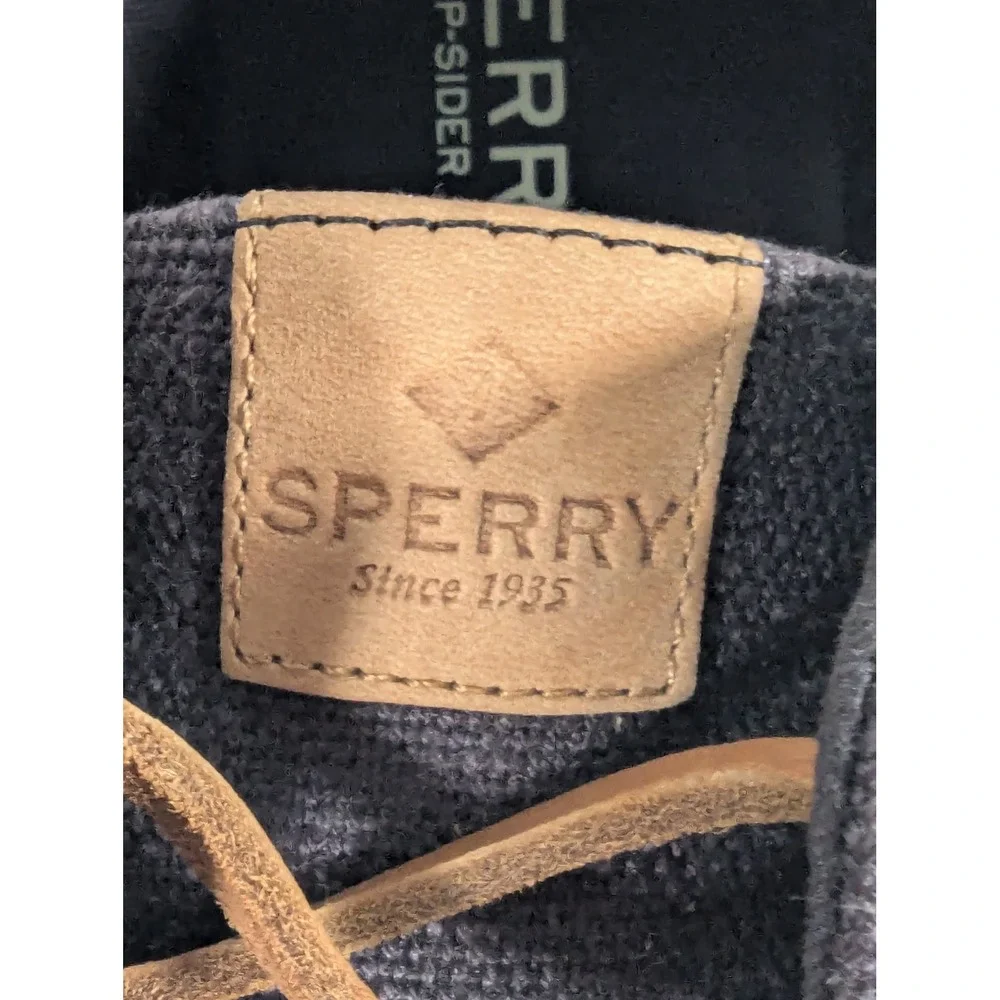 Sperry Top-Sider Mens Boat Shoes Black Textile STS24807 Size 10M Casual Slip On